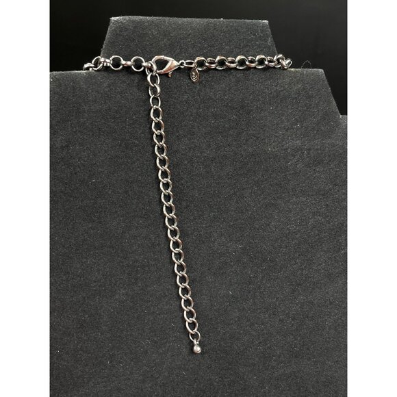 Vintage Premier Designs SKU 014 Chunky Silver Black Oval Beaded Statement Neckla - Picture 4 of 7